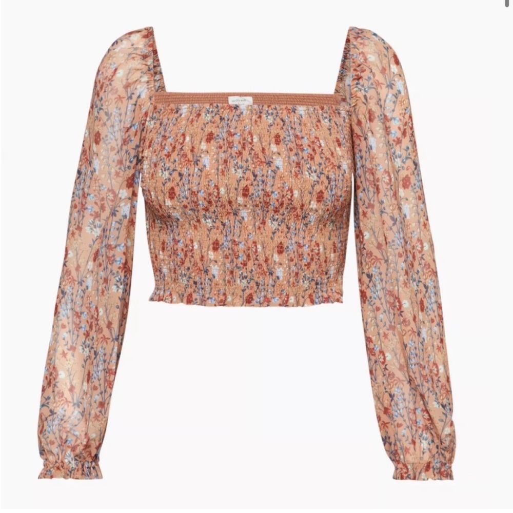Aritzia Wilfred Saga Blouse Sf Terracotta/Sf Iris